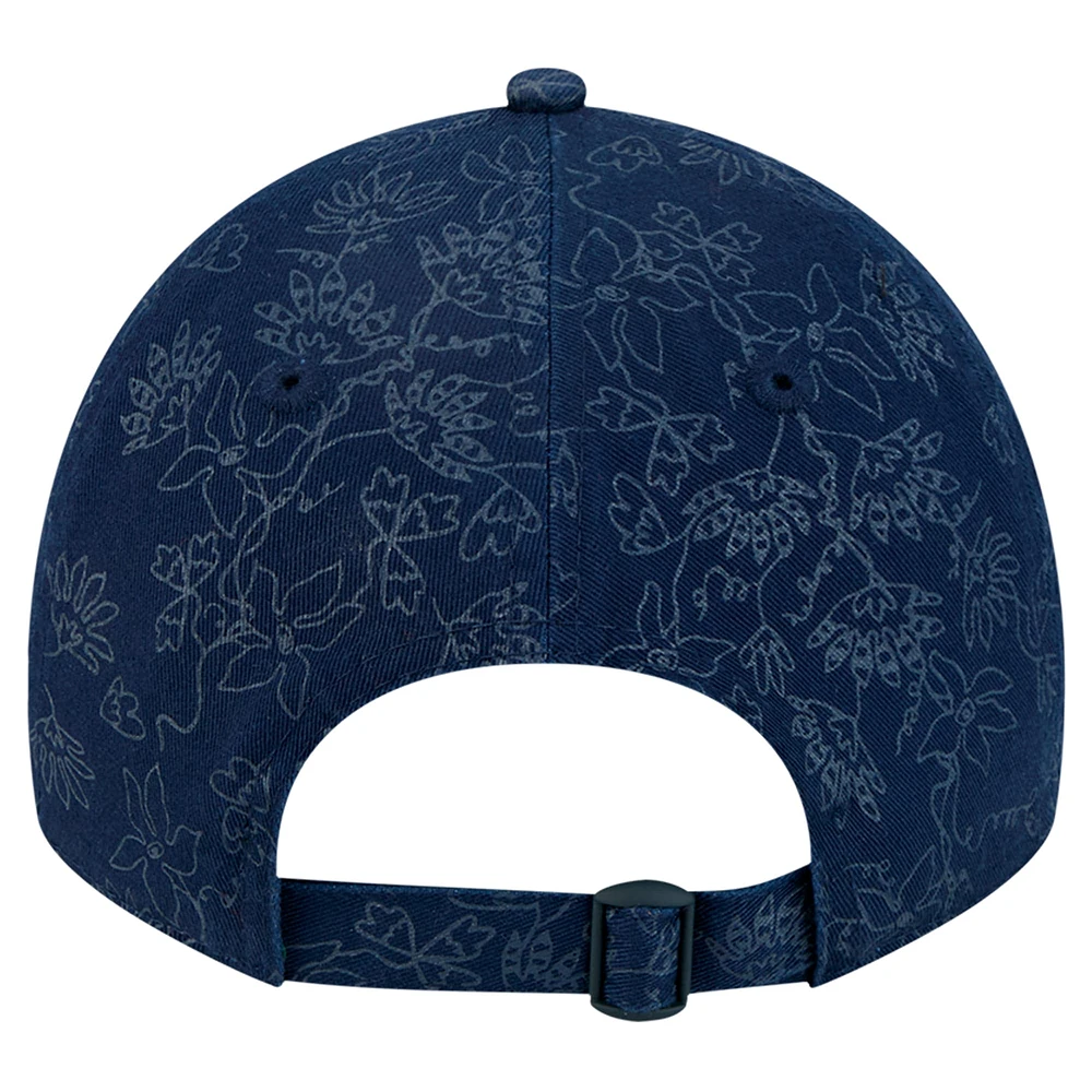 Casquette ajustable 9TWENTY à motif floral ton sur ton bleu marine des Houston Astros de New Era pour femme