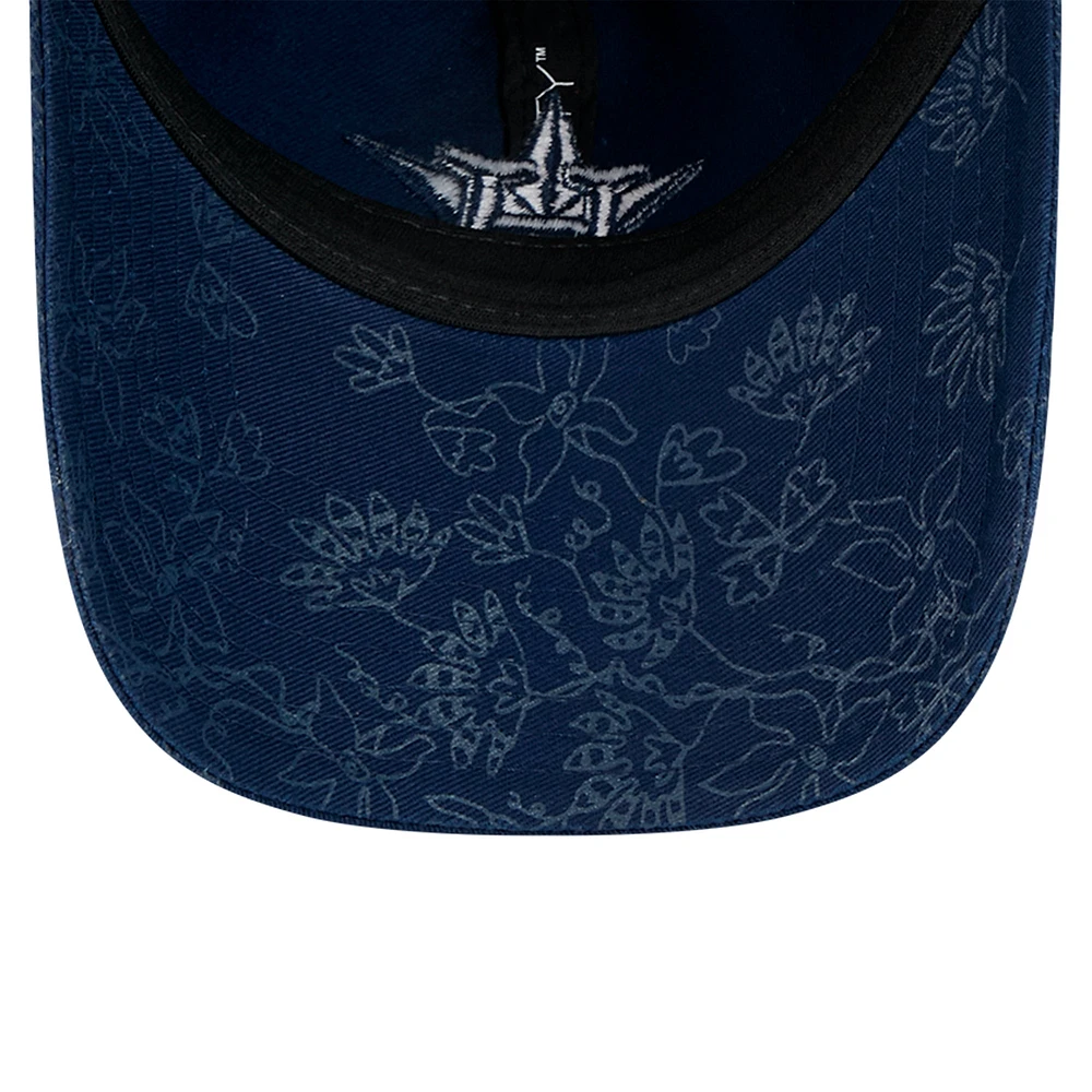 Casquette ajustable 9TWENTY à motif floral ton sur ton bleu marine des Houston Astros de New Era pour femme