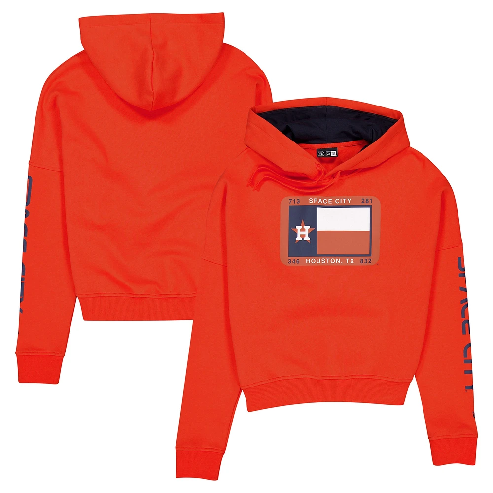 Women's New Era Orange Houston Astros City Connect Pullover Hoodie