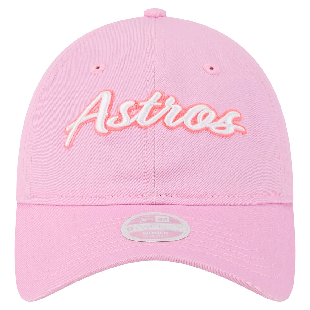 Casquette ajustable 9TWENTY rose pour femme des Astros de Houston de New Era pour la fête des mères