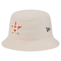 Women's New Era White Houston Astros Chrome Cozy Bucket Hat