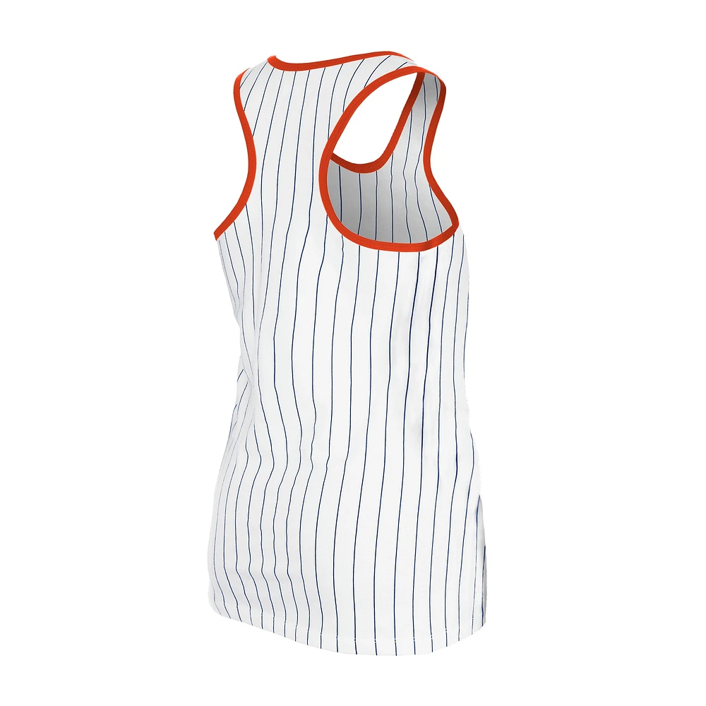 Women's New Era White Houston Astros Gameday Pinstripe Tank Top
