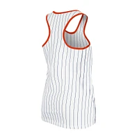 Women's New Era White Houston Astros Gameday Pinstripe Tank Top