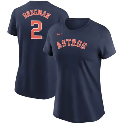 T-shirt Nike Alex Bregman pour femmes, bleu marine, nom et numéro des Astros de Houston