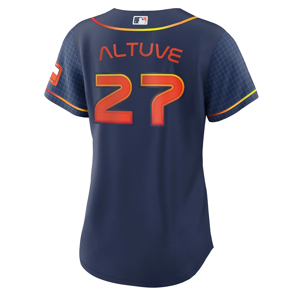 Maillot de joueur réplique Nike Jose Altuve des Houston Astros City Connect pour femme, bleu marine