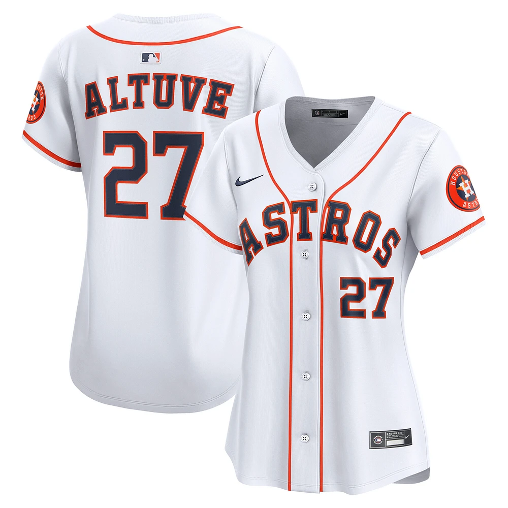 Maillot Nike Jose Altuve blanc domicile des Astros de Houston pour femme