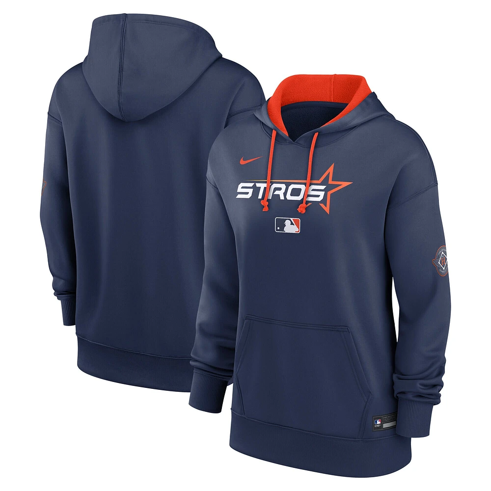 Women's Nike  Navy Houston Astros 2025 City Connect Authentic Collection Performance Pullover Hoodie