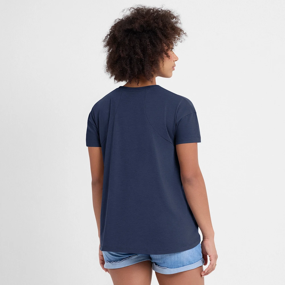 Women's Nike Navy Houston Astros 2025 City Connect Flowy Fashion Tri-Blend Performance T-Shirt