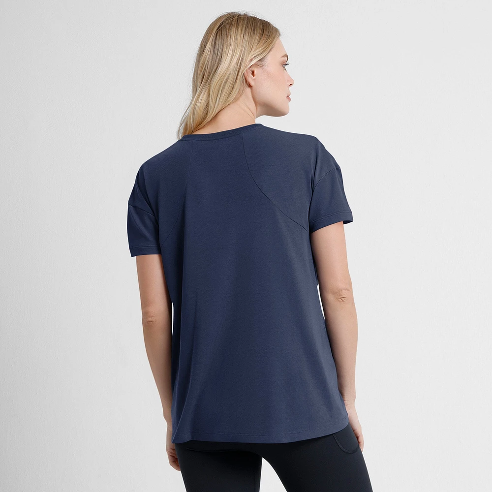 T-shirt Nike bleu marine Houston Astros 2025 City Connect Flowy Fashion Tri-Blend Performance pour femme