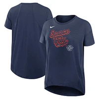 Women's Nike Navy Houston Astros 2025 City Connect Flowy Fashion Tri-Blend Performance T-Shirt