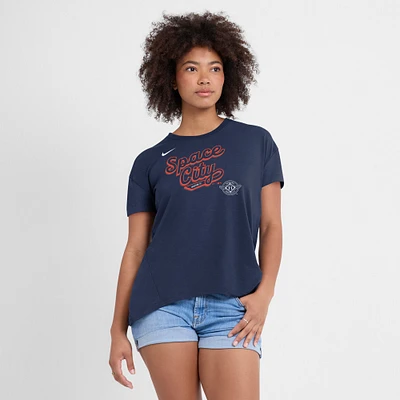 Women's Nike Navy Houston Astros 2025 City Connect Flowy Fashion Tri-Blend Performance T-Shirt