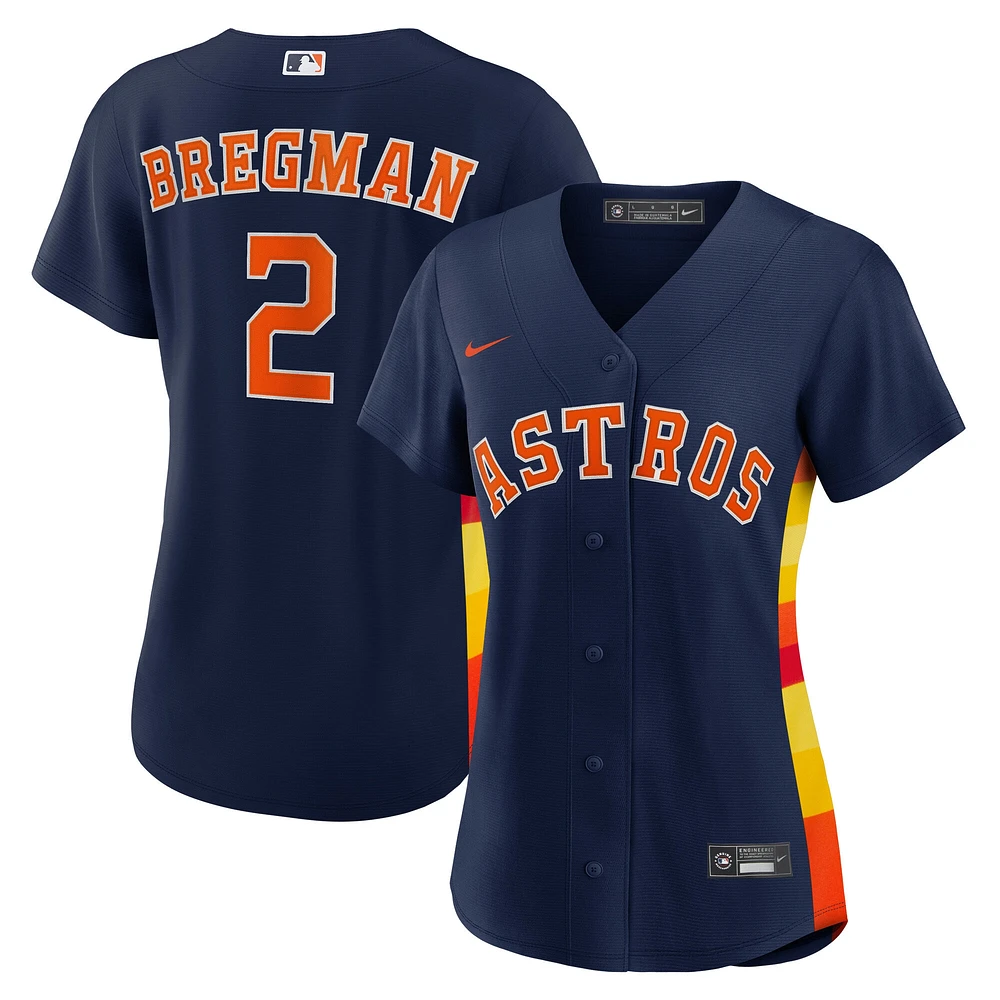 Maillot réplique de joueur alternatif des Astros Houston Nike bleu marine pour femme