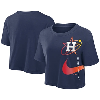 Women's Nike Navy Houston Astros City Connect Performance Cropped T-Shirt