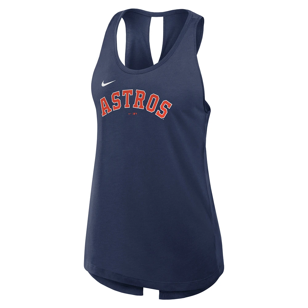 Women's Nike Navy Houston Astros Crisscross Performance Tank Top