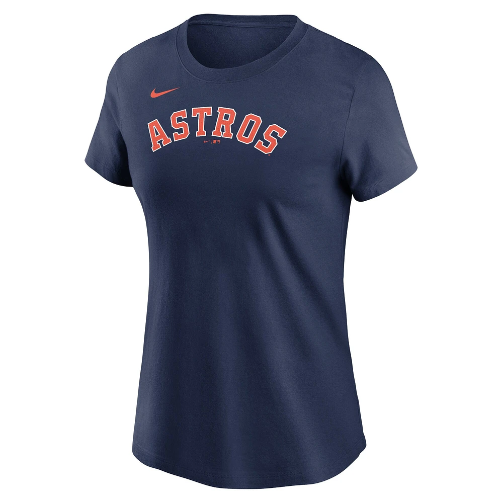 Women's Nike  Navy Houston Astros Fuse Wordmark T-Shirt