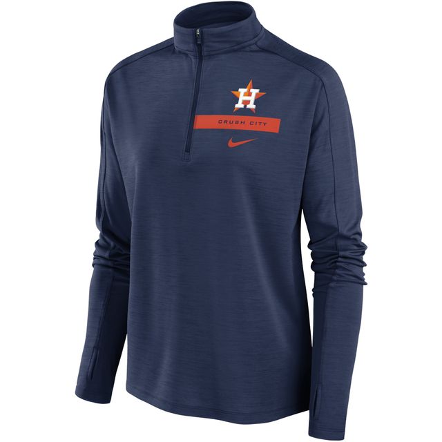 Haut à quart de zip Nike bleu marine Houston Astros Primetime Raglan pour femmes