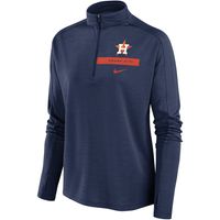 Women's Nike Navy Houston Astros Primetime Raglan Quarter-Zip Top