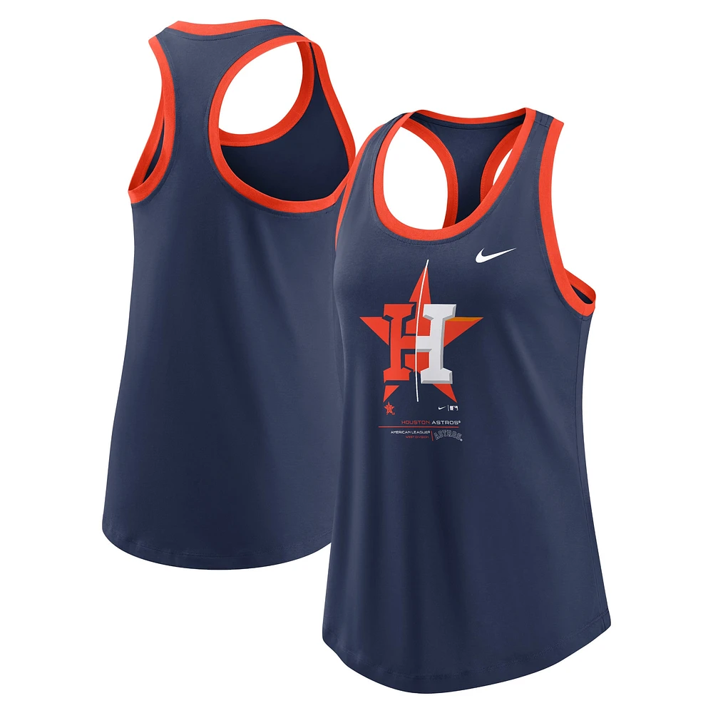 Women's Nike Navy Houston Astros Tech Tri-Blend Tank Top