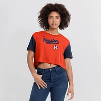Women's Nike Orange/Navy Houston Astros Script Cropped Performance T-Shirt
