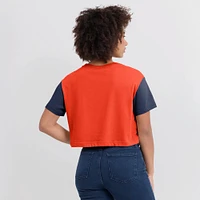 Women's Nike Orange/Navy Houston Astros Script Cropped Performance T-Shirt