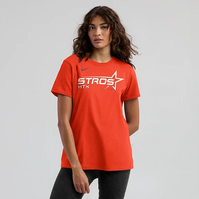 T-shirt Nike orange Houston Astros 2025 City Connect pour femme avec logo