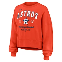 Sweat-shirt oversize orange à manches longues pour femme Nike Houston Astros