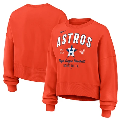 Sweat-shirt oversize orange à manches longues pour femme Nike Houston Astros