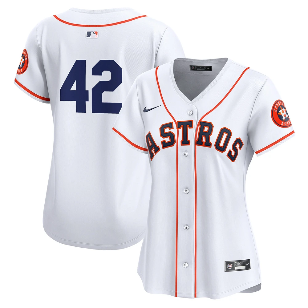 Maillot Nike blanc Houston Astros 2024 Jackie Robinson Day Home Limited pour femme