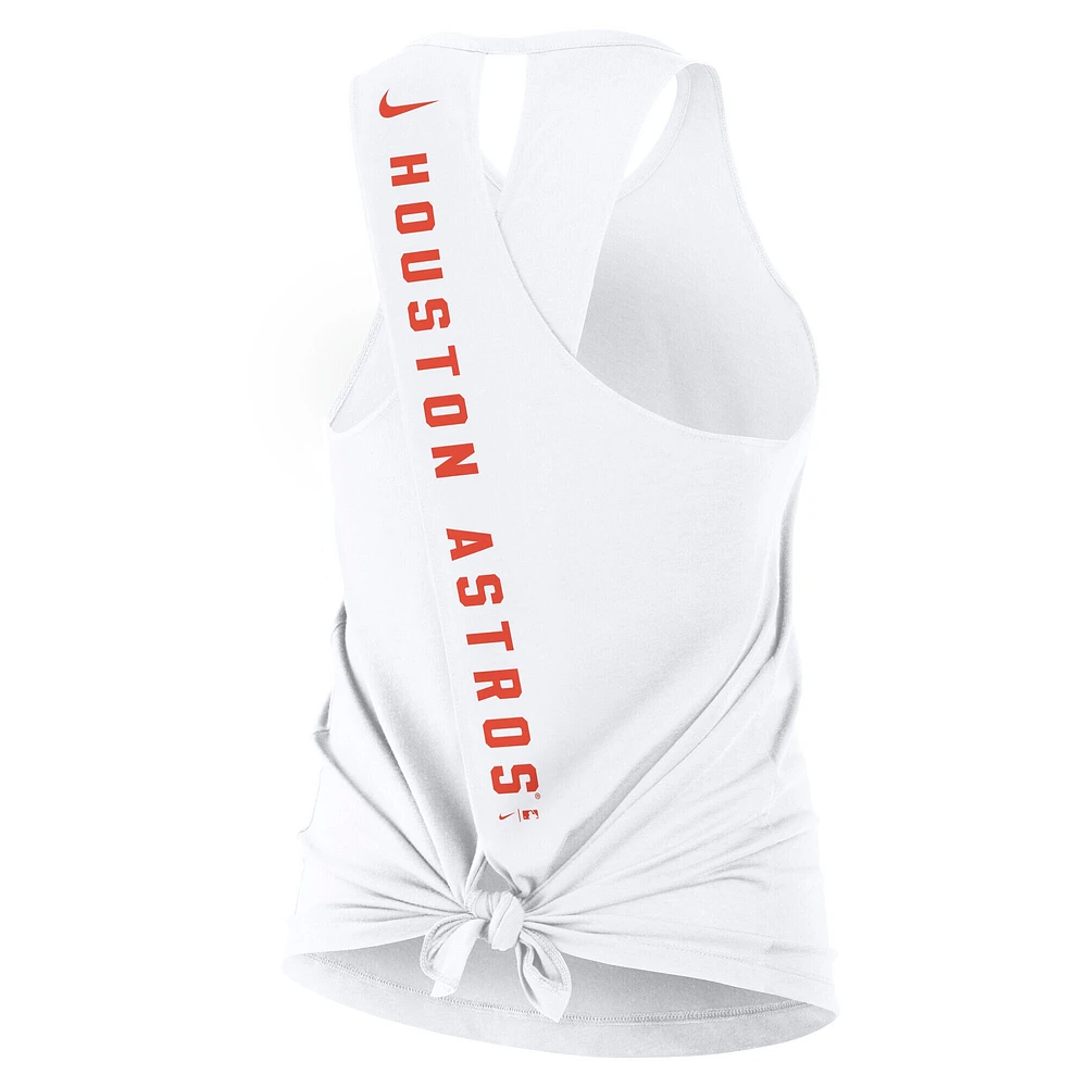 Débardeur Nike blanc Houston Astros Crisscross Performance pour femme