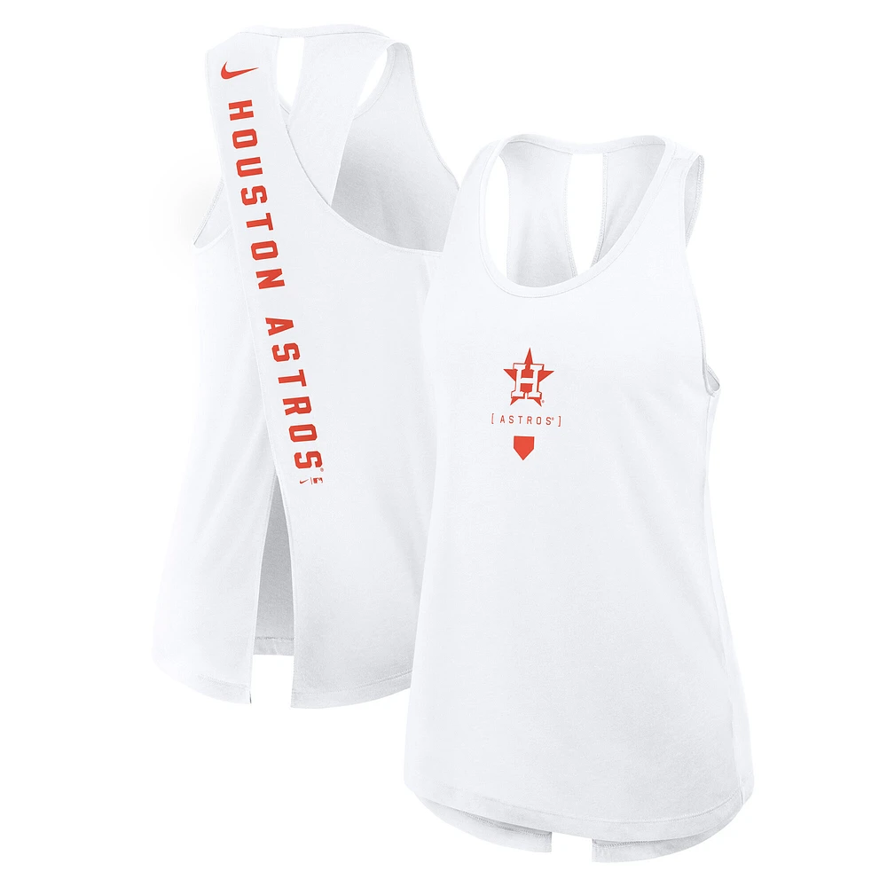 Débardeur Nike blanc Houston Astros Crisscross Performance pour femme