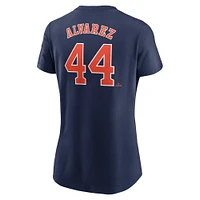 T-shirt Nike Yordan Alvarez bleu marine Houston Astros Fuse avec nom et numéro pour femme