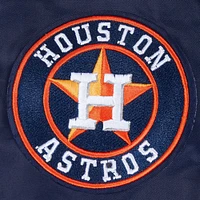 Women's Pro Standard Navy Houston Astros Rhinestone Satin Full-Snap Jacket