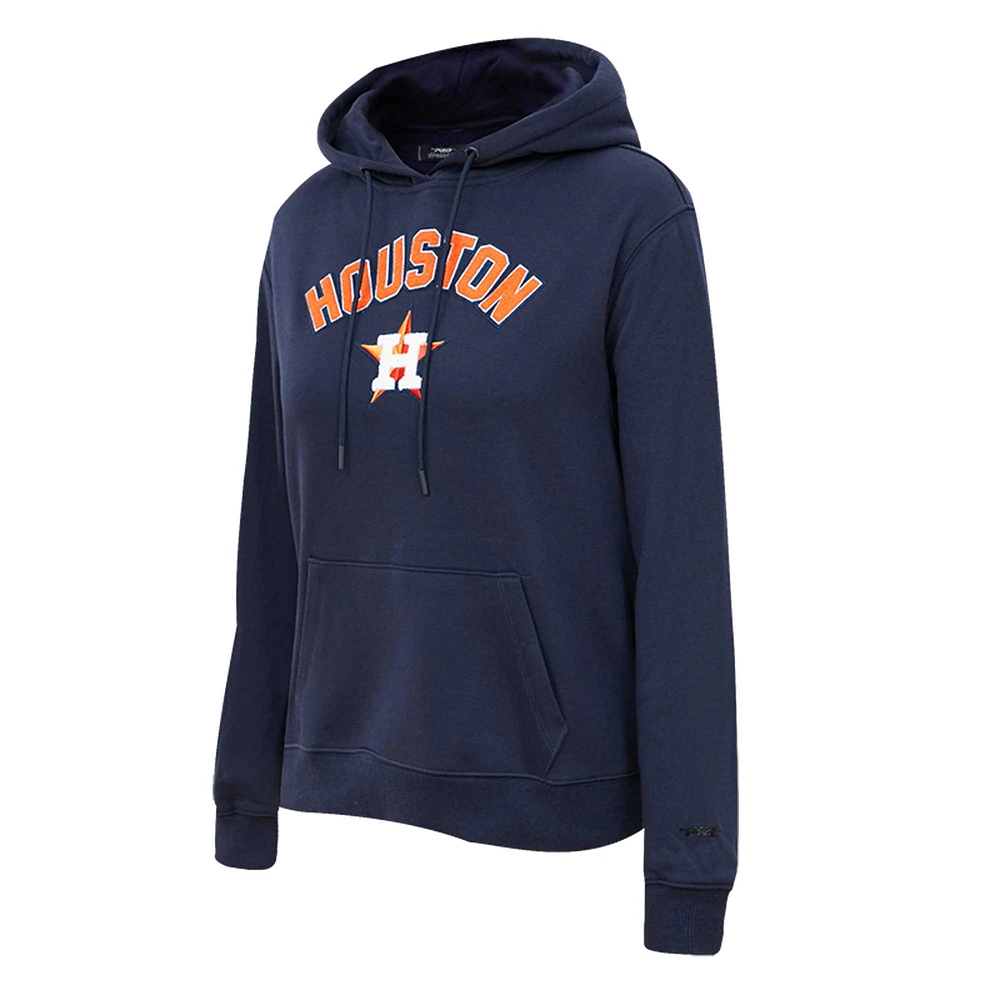 Women's Pro Standard Navy Houston Astros Classic Fleece Pullover Hoodie