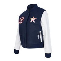 Women's Pro Standard Navy Houston Astros Game Day Classics Wool Varsity Jacket