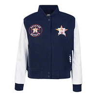 Women's Pro Standard Navy Houston Astros Game Day Classics Wool Varsity Jacket
