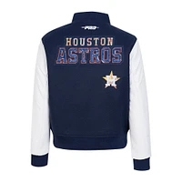 Women's Pro Standard Navy Houston Astros Game Day Classics Wool Varsity Jacket