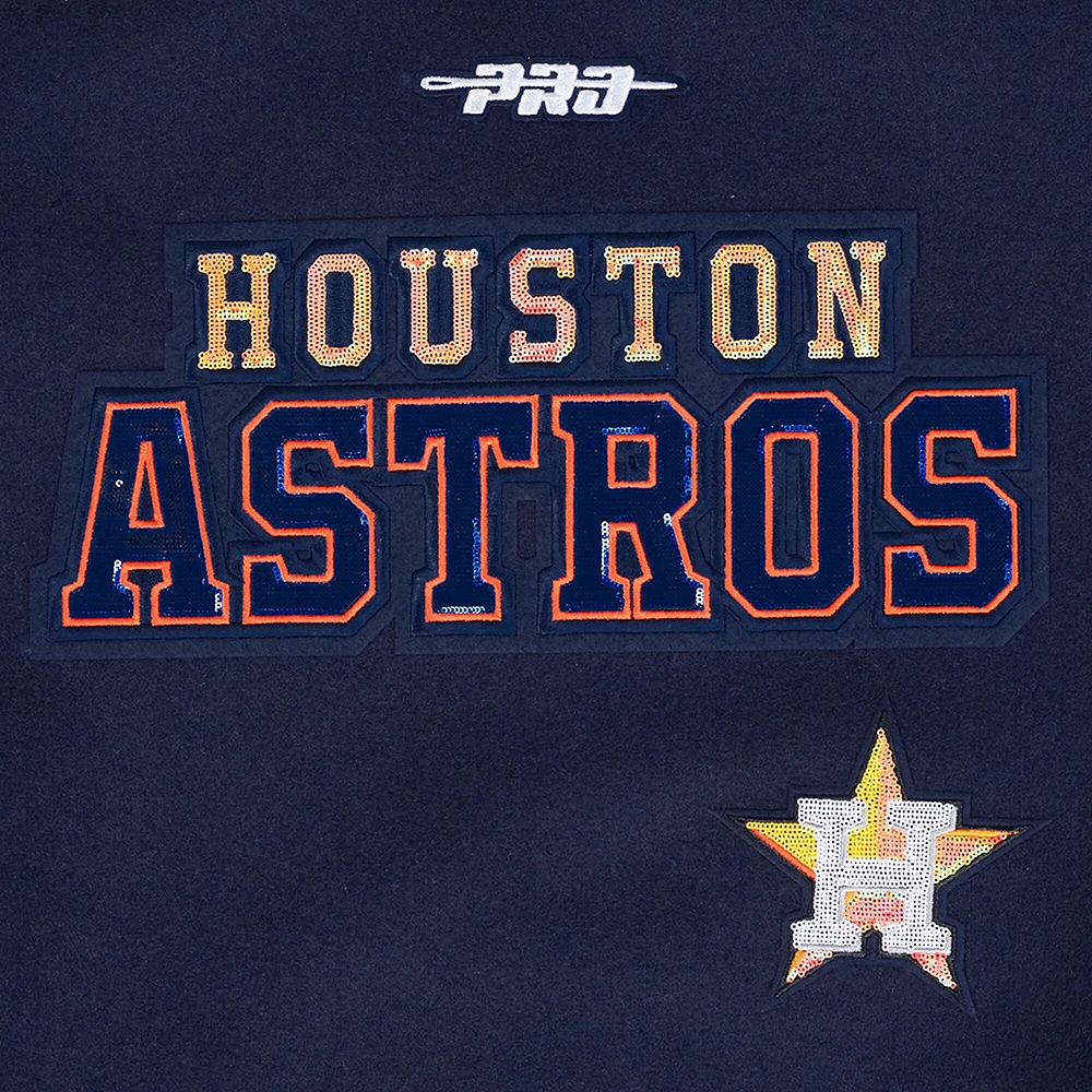 Women's Pro Standard Navy Houston Astros Game Day Classics Wool Varsity Jacket