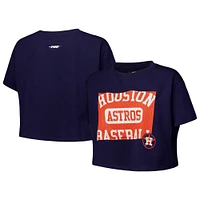 Women's Pro Standard Navy Houston Astros Made To Play Boxy Cropped T-Shirt