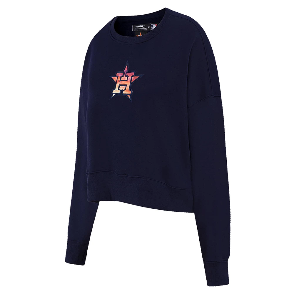 Women's Pro Standard Navy Houston Astros Painted Sky Pullover Sweatshirt