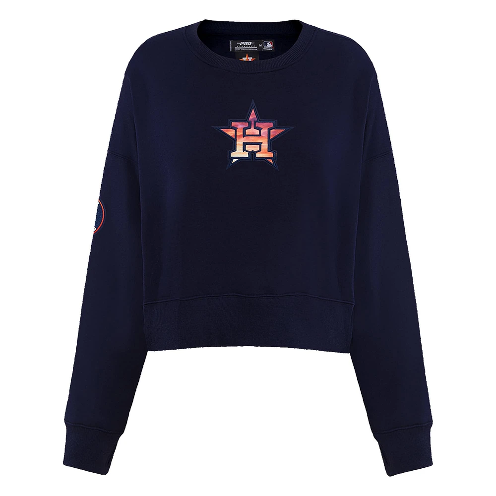 Sweat-shirt Pro Standard bleu marine pour femmes des Astros de Houston Painted Sky