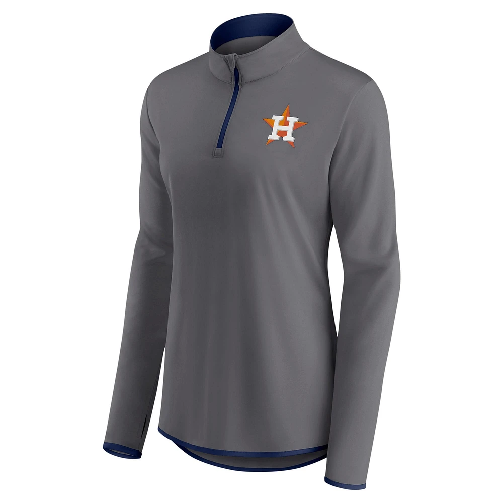 Women's Profile Charcoal Houston Astros Plus Quarter-Zip Jacket