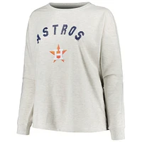 Women's Profile Oatmeal Houston Astros Plus French Terry Pullover Sweatshirt