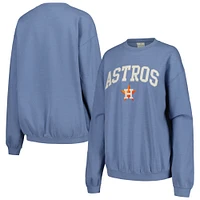 Women's Soft as a Grape Navy Houston Astros Pigment Dye Pullover Sweatshirt