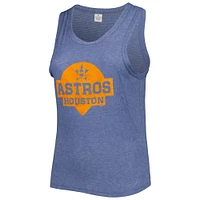 Women's Soft as a Grape Navy Houston Astros Plus High Neck Tri-Blend Tank Top