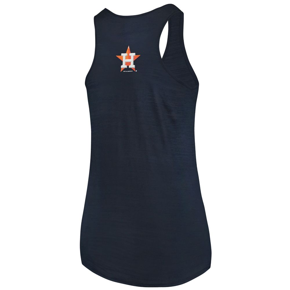 Women's Soft as a Grape Navy Houston Astros Plus Swing for the Fences Racerback Tank Top