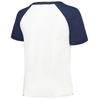 T-shirt de baseball raglan taille plus pour femmes, doux comme un raisin, Houston Astros, blanc