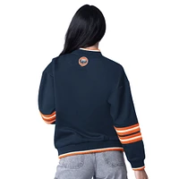 Women's Starter Navy Houston Astros Wild Card Oversized Pullover Sweatshirt