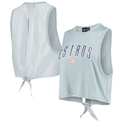 Women's The Wild Collective Light Blue Houston Astros Open Back Twist-Tie Tank Top