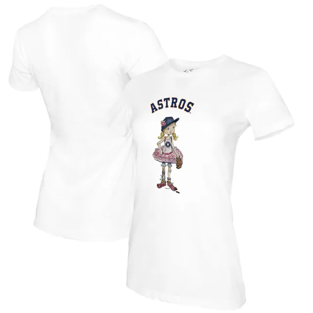 Youth Tiny Turnip White Houston Astros Baseball Bow T-Shirt Size: Small