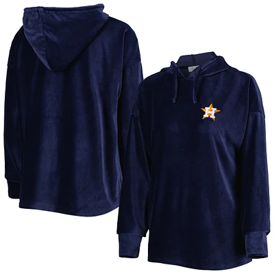 Women's Touch Navy Houston Astros End Line Pullover Hoodie